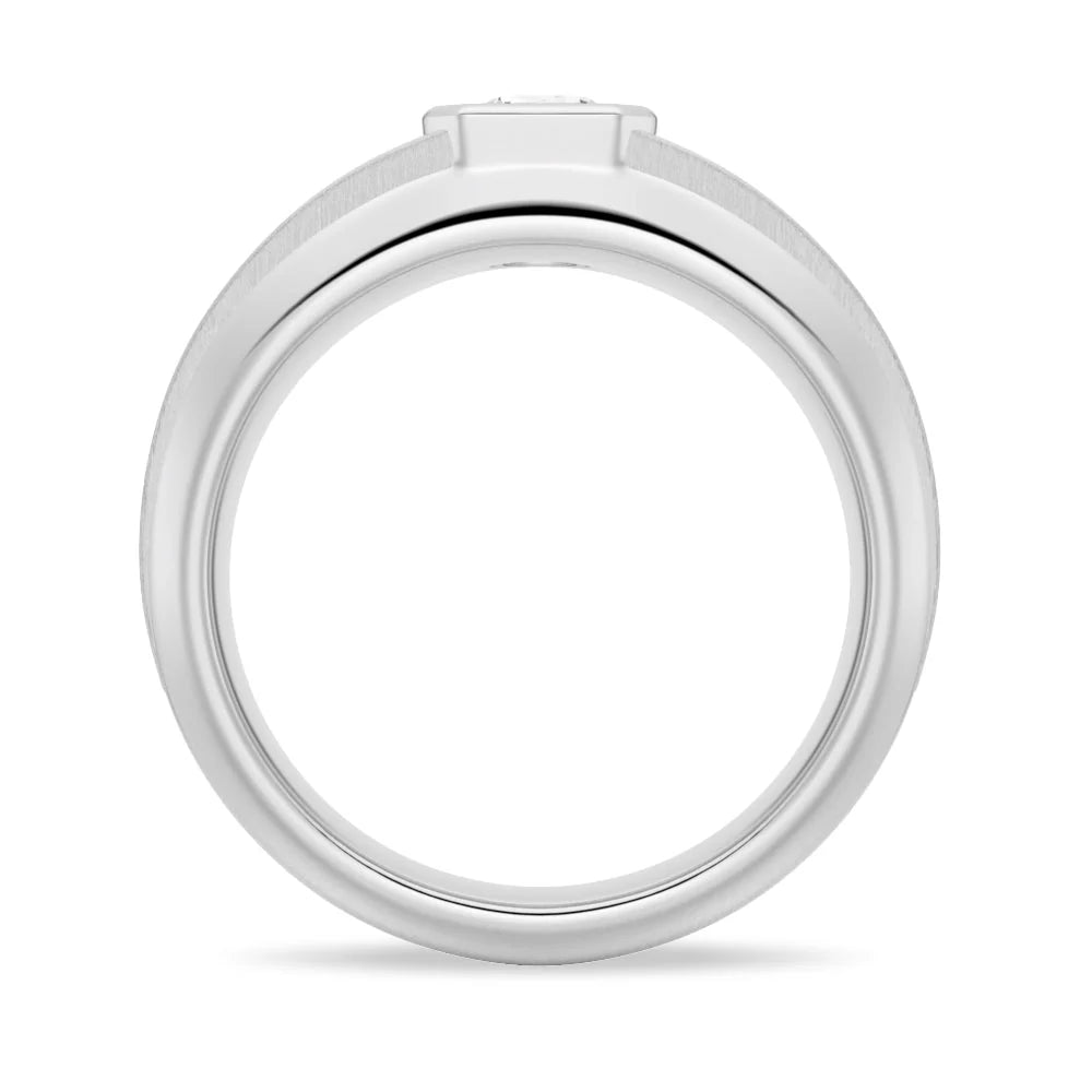 Elegant Men’s Wedding Band with Beveled Design