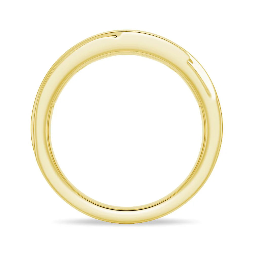 6.5mm Bezel Set Moissanite Men’s Wedding Band – Silver, Gold, or Platinum Ring