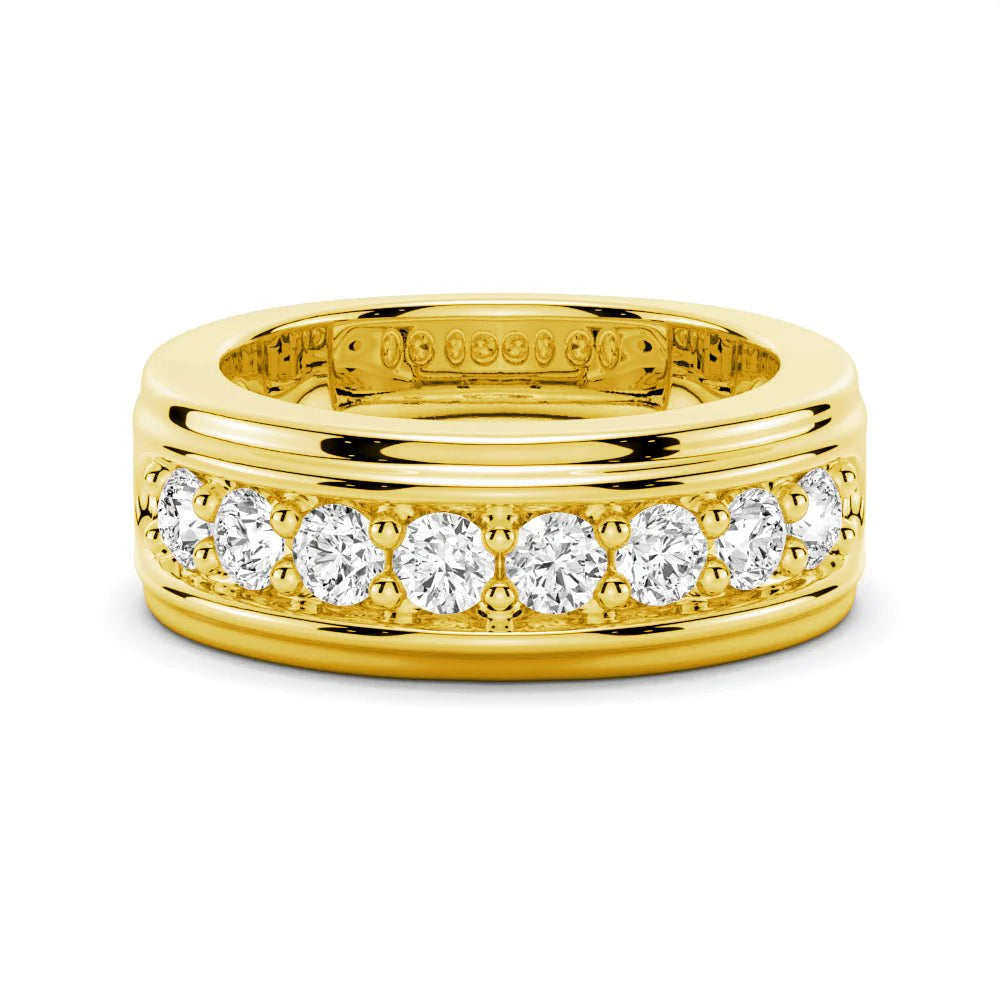 Moissanite Row Wedding Band for Him