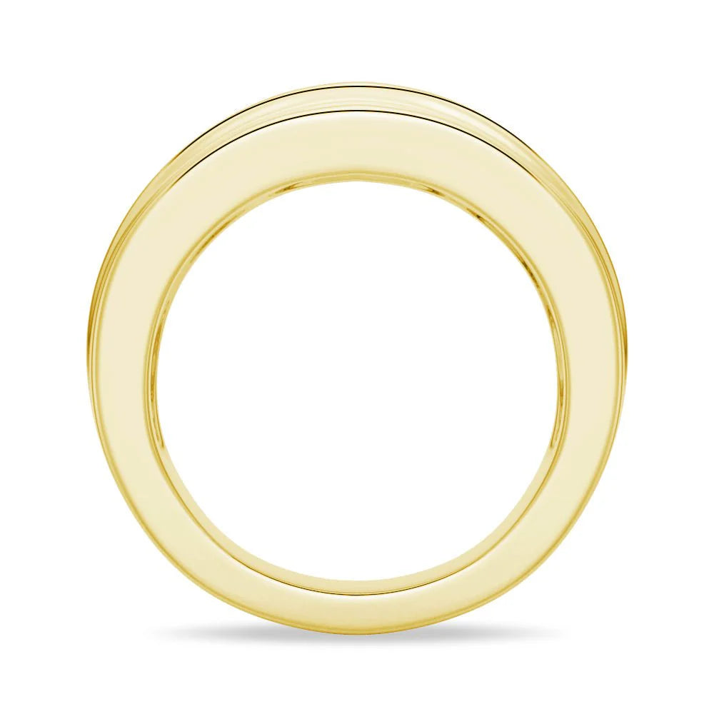 6.5mm Channel Set Moissanite Men’s Wedding Band – Silver, Gold or Platinum Ring