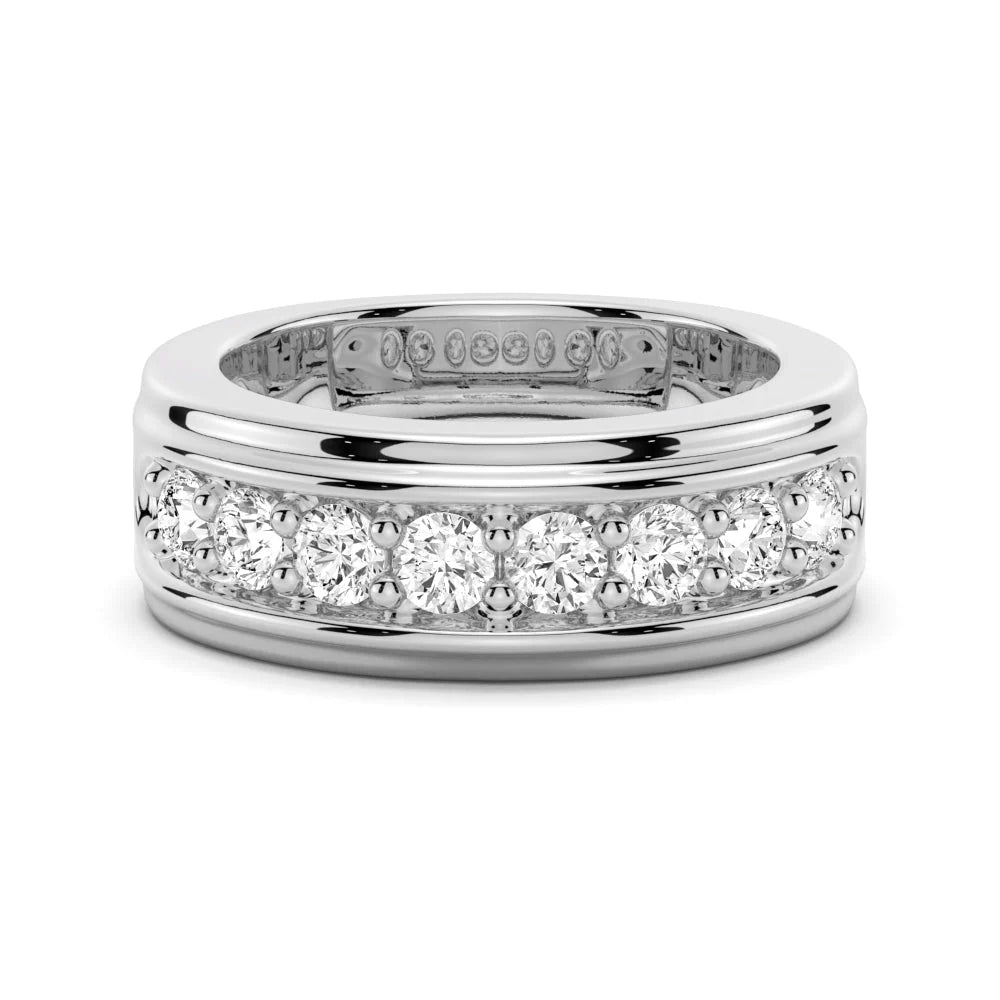 6.5mm Channel Set Men’s Moissanite Wedding Ring