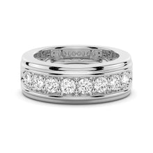 Load image into Gallery viewer, 6.5mm Channel Set Men’s Moissanite Wedding Ring