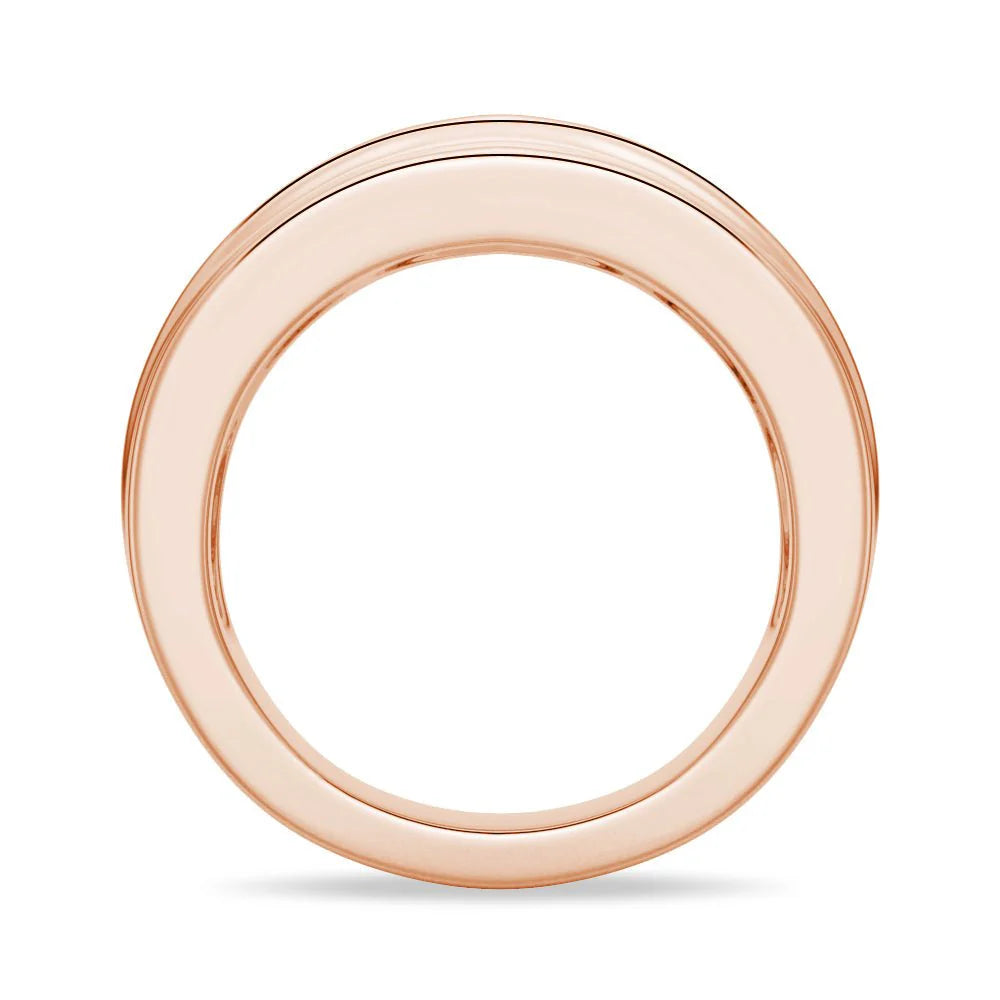 6.5mm Channel Set Moissanite Men’s Wedding Band – Silver, Gold or Platinum Ring