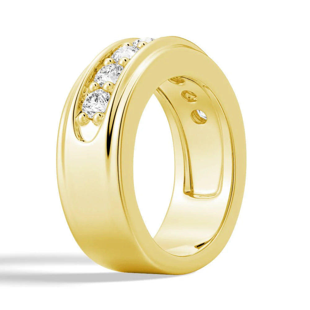 Gold Channel Wedding Band for Men