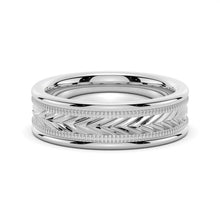 Load image into Gallery viewer, 6mm Arrow Pattern Men’s Wedding Ring
