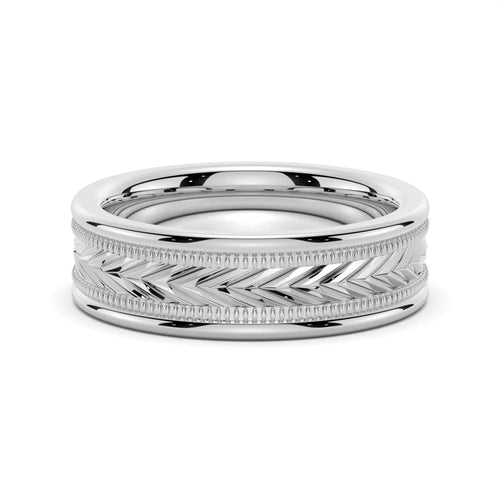 6mm Arrow Pattern Men’s Wedding Ring