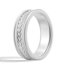 Load image into Gallery viewer, Engraved Geometric Ring in Platinum