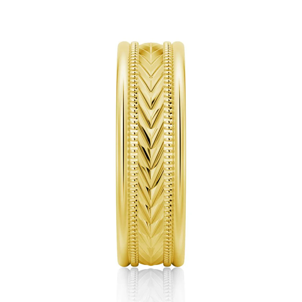 Unique Groom’s Wedding Ring in Gold