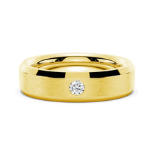 Load image into Gallery viewer, Gold Bezel Set Moissanite Ring