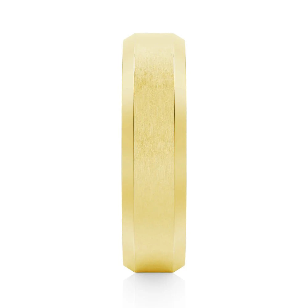 Beveled Edge Moissanite Ring for Men