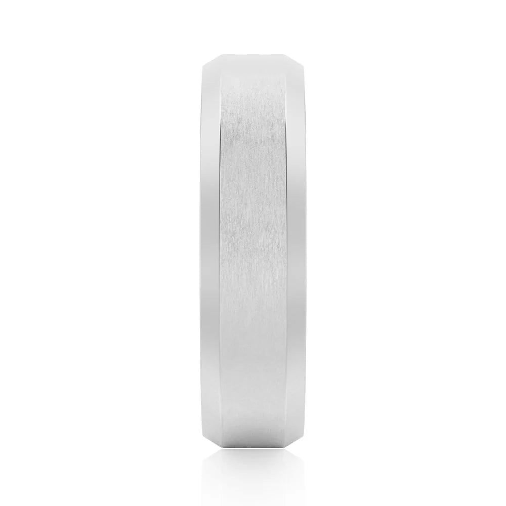 Sleek Beveled Edge Men’s Ring

