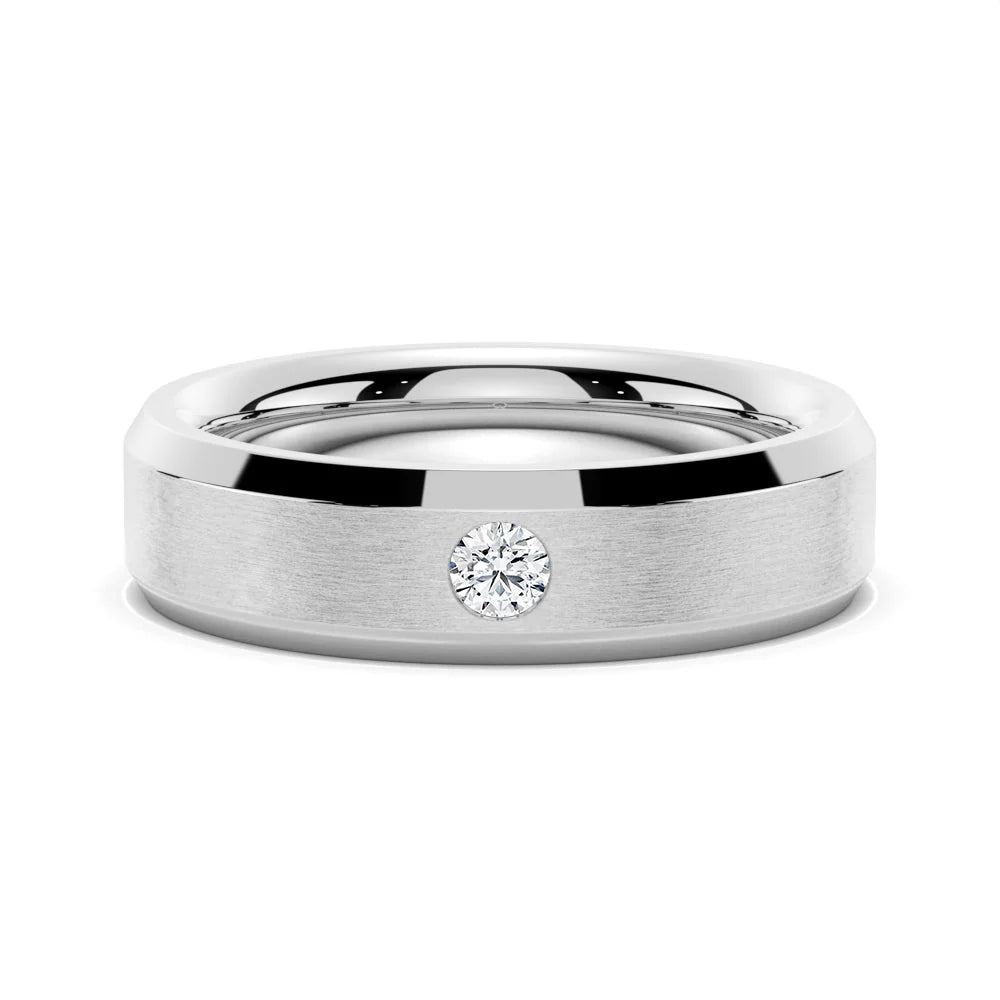 Platinum 6mm Moissanite Ring for Him
