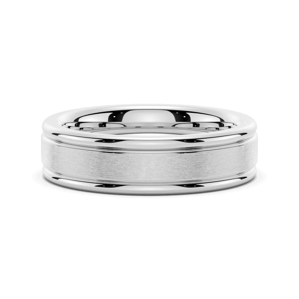 6mm Brushed Finish Men’s Wedding Band