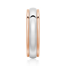 Load image into Gallery viewer, 6mm Minimalist Two-Tone Men’s Wedding Band – Silver, Gold or Platinum Ring
