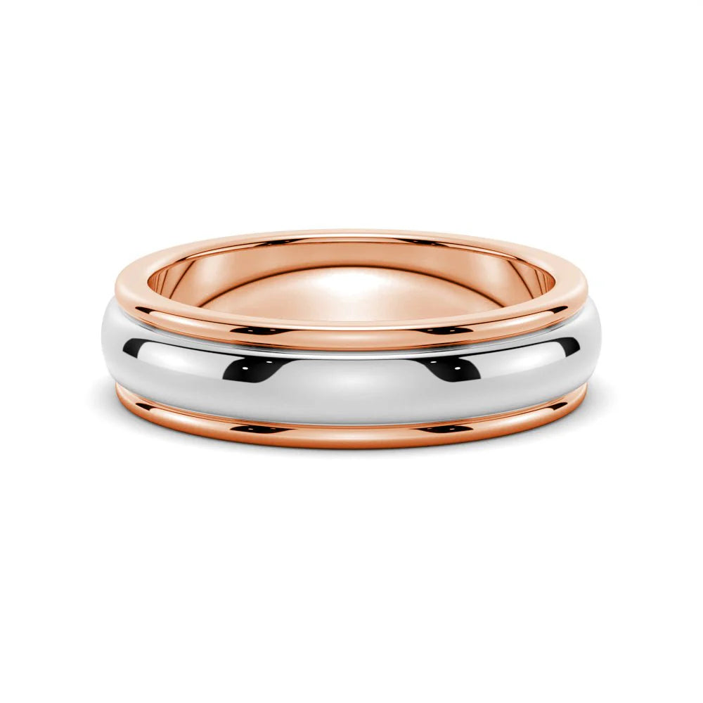 6mm Minimalist Two-Tone Men’s Wedding Band