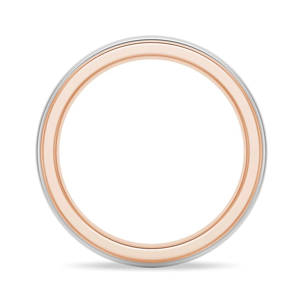 6mm Minimalist Two-Tone Men’s Wedding Band – Silver, Gold or Platinum Ring