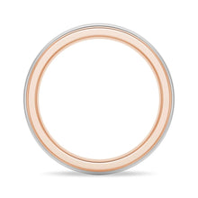 Load image into Gallery viewer, 6mm Minimalist Two-Tone Men’s Wedding Band – Silver, Gold or Platinum Ring