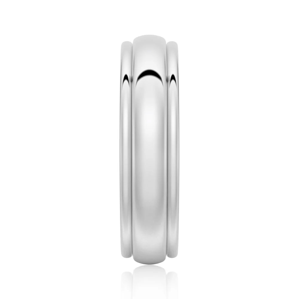 6mm Minimalist Two-Tone Men’s Wedding Band – Silver, Gold or Platinum Ring