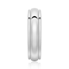 Load image into Gallery viewer, 6mm Minimalist Two-Tone Men’s Wedding Band – Silver, Gold or Platinum Ring