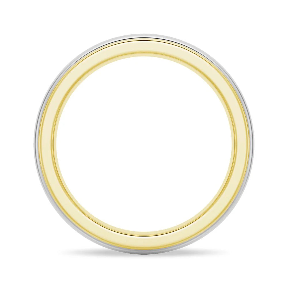 6mm Minimalist Two-Tone Men’s Wedding Band – Silver, Gold or Platinum Ring