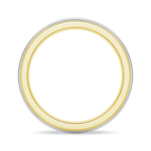 Load image into Gallery viewer, 6mm Minimalist Two-Tone Men’s Wedding Band – Silver, Gold or Platinum Ring