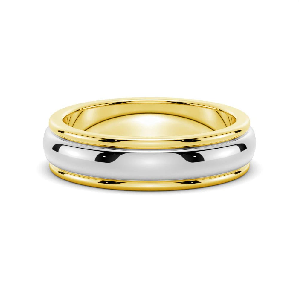 Elegant Two-Tone Wedding Band for Men