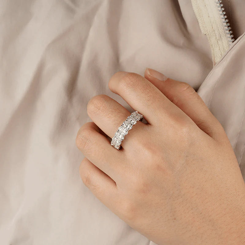 Elegant Eternity Band with Oval Stones