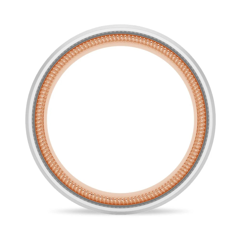 7.5mm Matte Infinity Design Men’s Wedding Band – Silver, Gold, or Platinum Ring