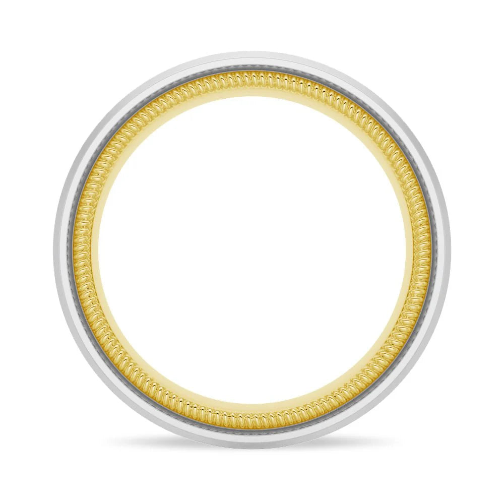 Gold Matte Finish Wedding Band for Men