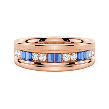 Load image into Gallery viewer, Two-Gemstone Men’s Wedding Ring