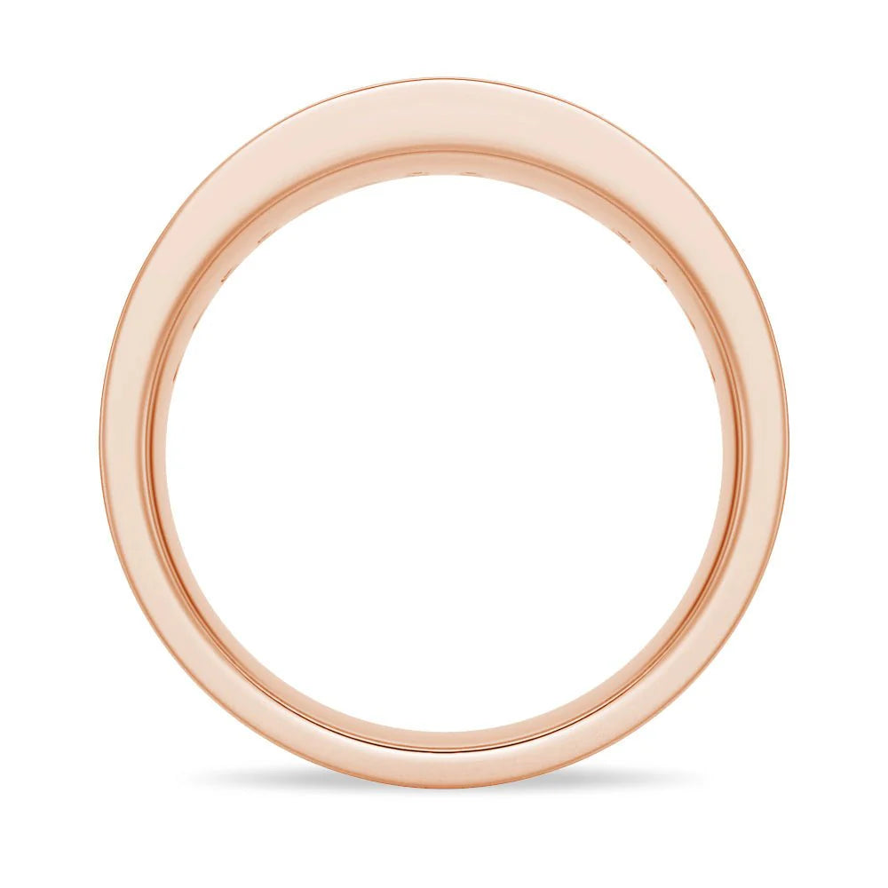 7.5mm Sapphire and Moissanite Men’s Wedding Band – Silver, Gold, or Platinum Ring