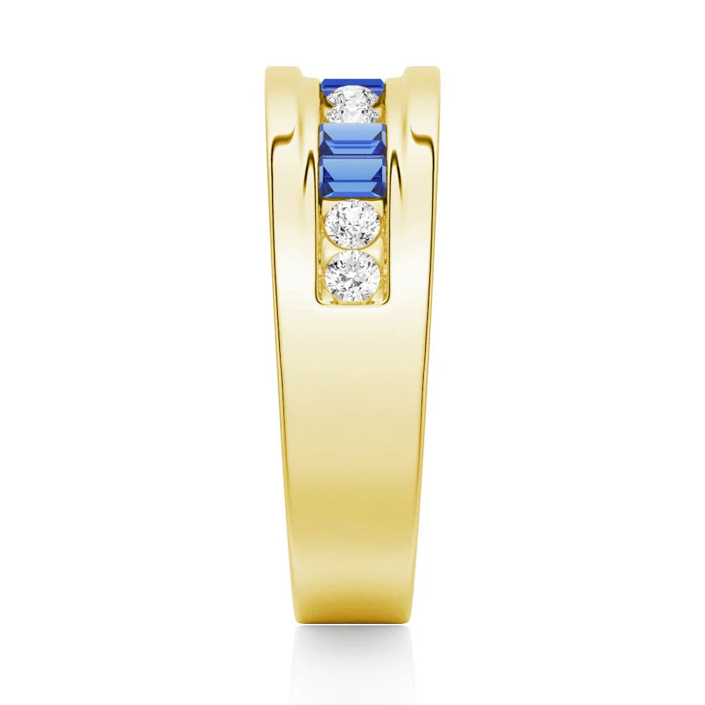 Elegant Sapphire Moissanite Ring Male
