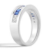 Load image into Gallery viewer, Sapphire and Moissanite Ring for Him