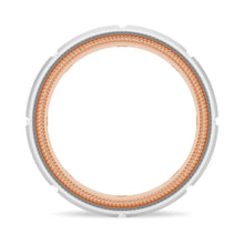 Load image into Gallery viewer, 7.5mm Two-Tone Matte Moissanite Men’s Band – Gold, Silver, Platinum Ring