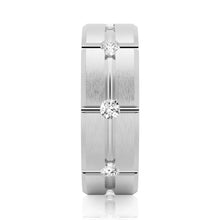 Load image into Gallery viewer, Masculine Moissanite Wedding Band