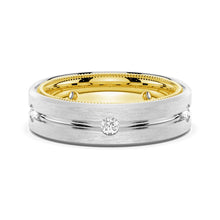 Load image into Gallery viewer, 7.5mm Two-Tone Moissanite Men’s Wedding Band