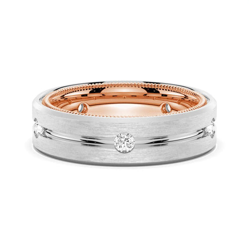 Dual Tone Men’s Ring with Moissanite