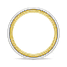Load image into Gallery viewer, 7.5mm Two-Tone Moissanite Men’s Wedding Band – Gold, Silver or Platinum Ring