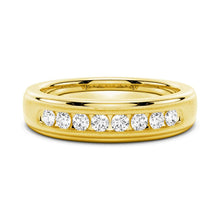 Load image into Gallery viewer, Men’s Gold Wedding Ring with Moissanite