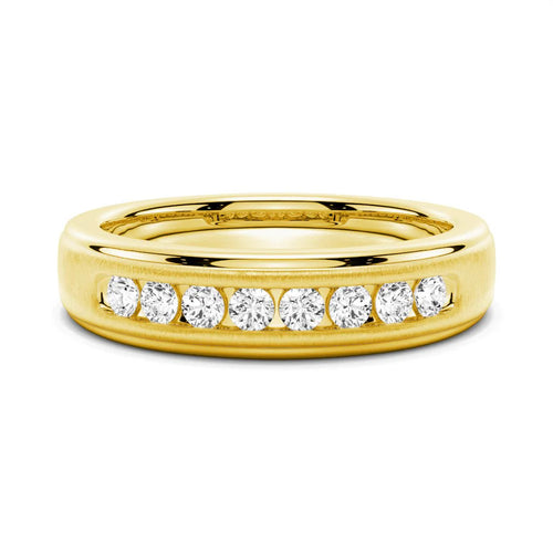 Men’s Gold Wedding Ring with Moissanite