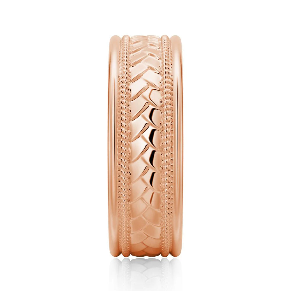 7mm Twisted Rope Men’s Wedding Band – Silver, Gold or Platinum Ring