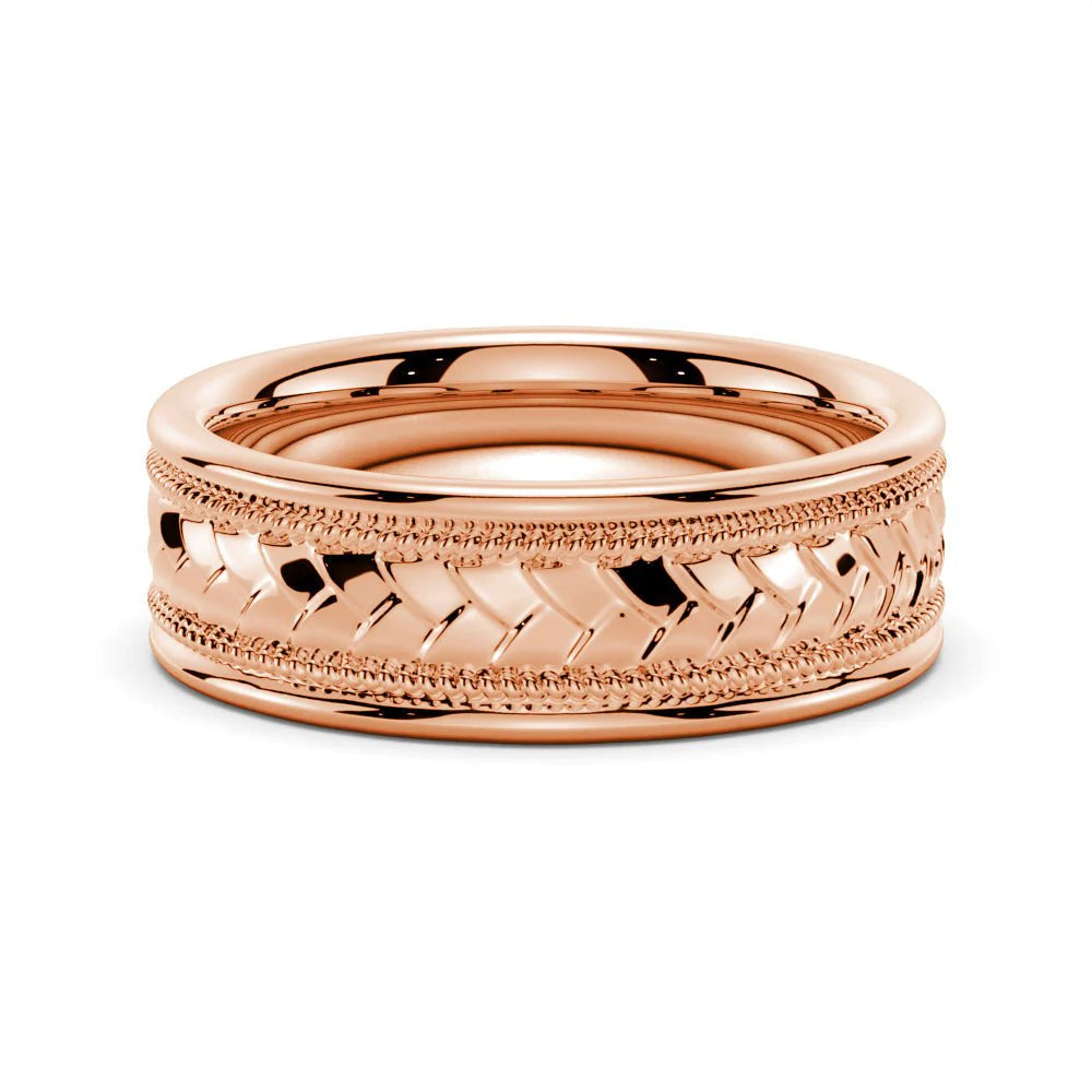 Unique Rope Texture Men’s Wedding Band
