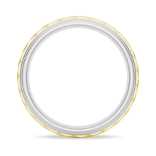 Load image into Gallery viewer, 7mm Two-Tone Carved Men’s Wedding Band – Silver, Gold or Platinum Ring