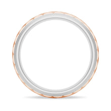 Load image into Gallery viewer, 7mm Two-Tone Carved Men’s Wedding Band – Silver, Gold or Platinum Ring
