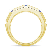 Load image into Gallery viewer, 8mm Brushed Sapphire Men’s Wedding Band – Silver, Gold or Platinum Ring