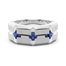 Load image into Gallery viewer, 8mm Brushed Sapphire Men’s Wedding Band