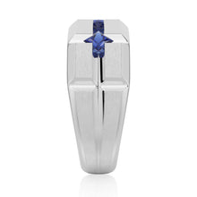 Load image into Gallery viewer, Masculine Sapphire Wedding Ring for Him