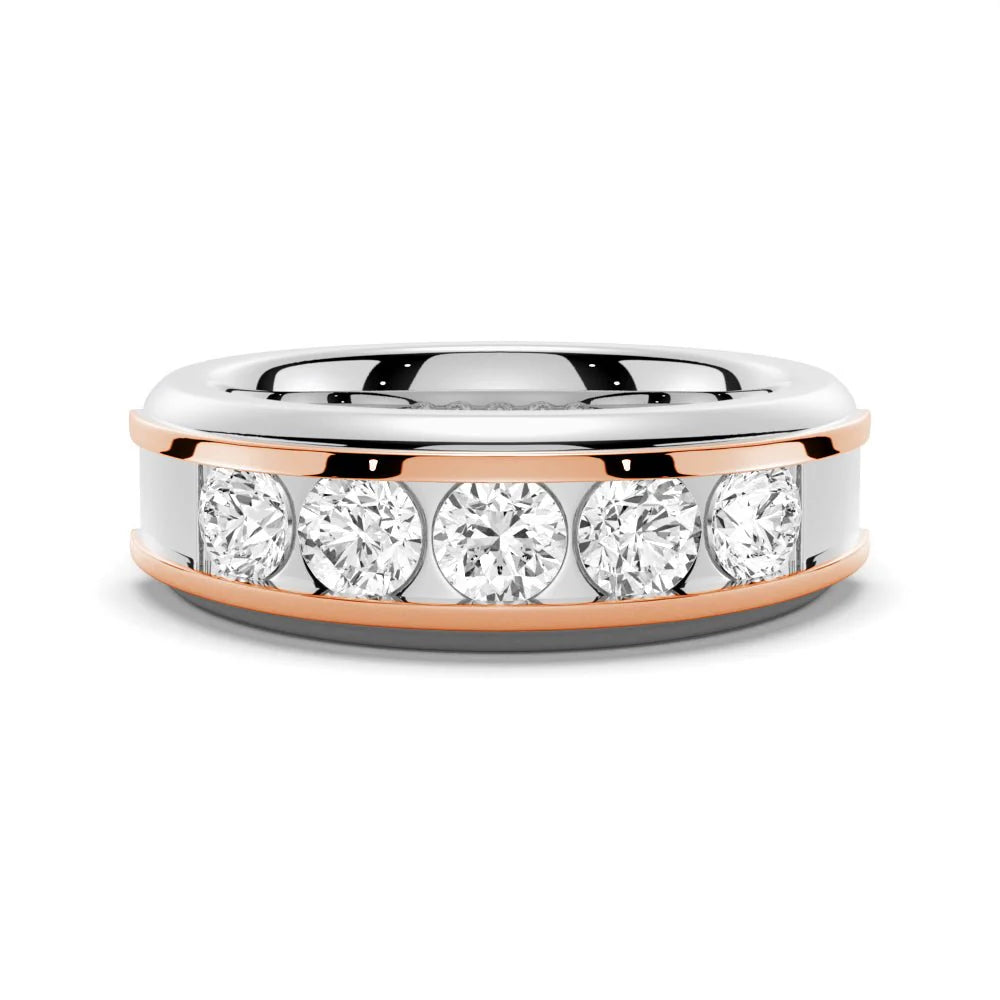 8mm Two-Tone Moissanite Men’s Wedding Band