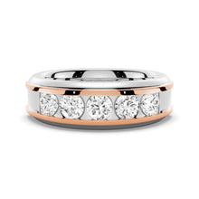 Load image into Gallery viewer, 8mm Two-Tone Moissanite Men’s Wedding Band