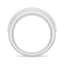 Load image into Gallery viewer, 8mm Two-Tone Channel Set Moissanite Men’s Wedding Band – Gold, Silver or Platinum Ring